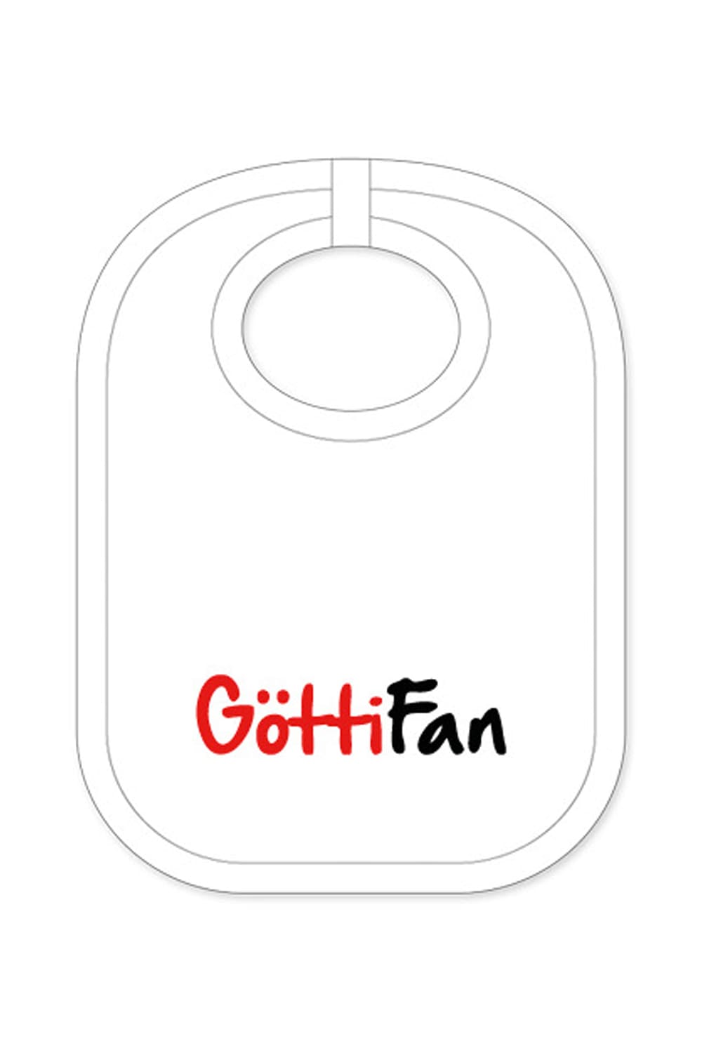 Babylatz mit der Aufschrift: Götti Fan. Ideales Geschenk fuer ein Baby