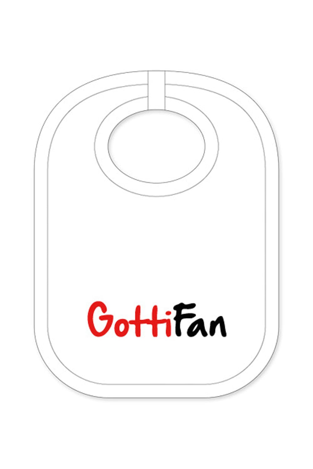 Spruch Babylatz als Geschenk fuer kleine Kinder und fuer ein Baby. Mit der Aufschrift: Gotti Fan