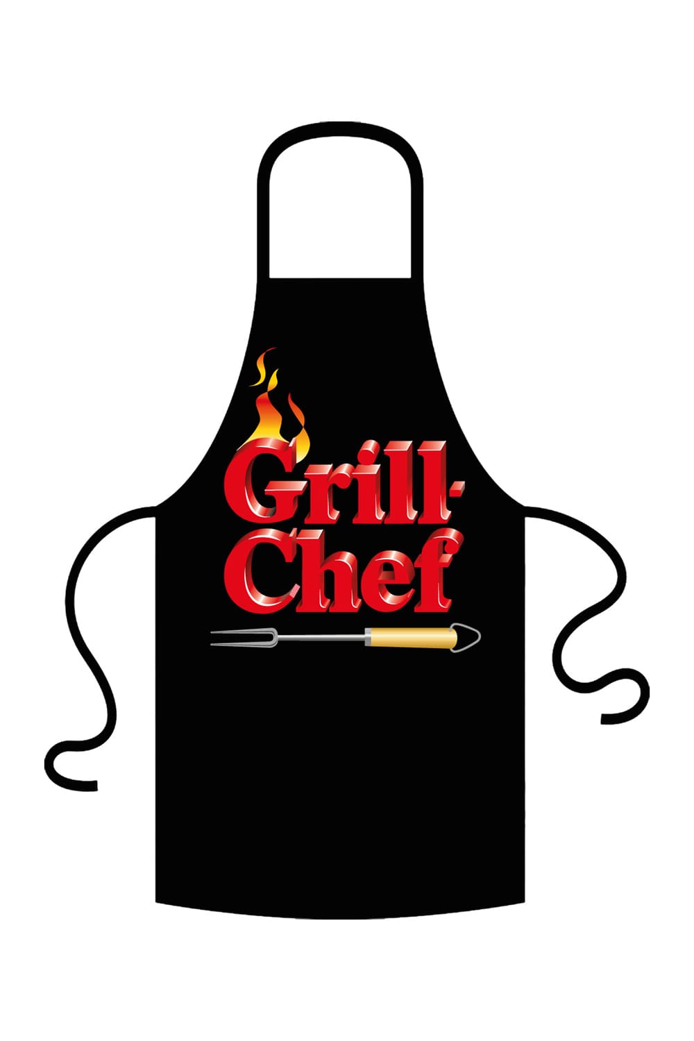 Grillschuerze mit Spiess Bild und der Aufschrift: Grill Chef. Mit dieser Fun Schuerze macht das Grillen noch viel mehr Spass. Einfach ein perfektes Geschenk zu jedem Anlass! Auch ideal als Geschenk fuer alle Maenner, die gerne am Grill stehen und es lieben, den Grillchef zu sein.