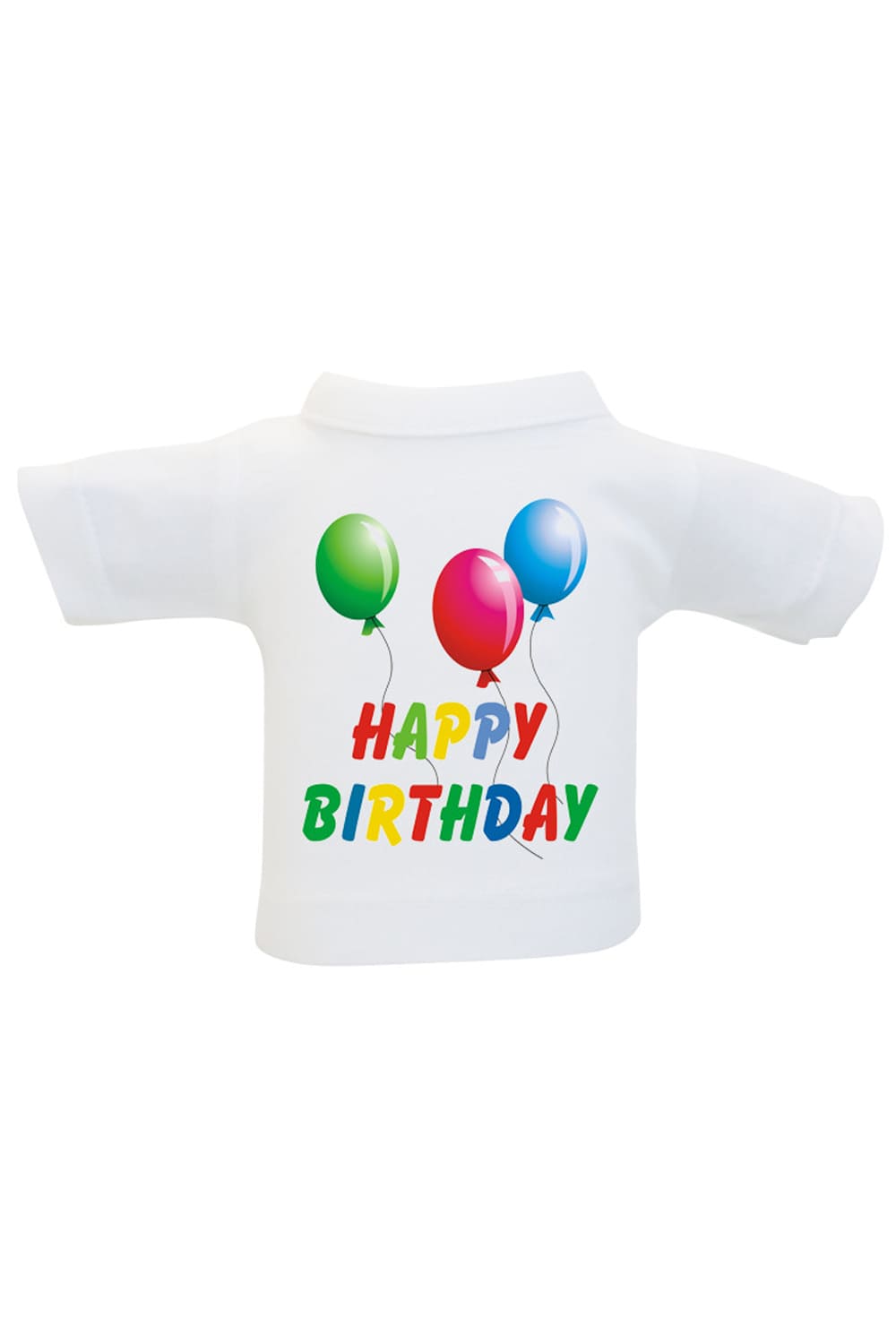 Das Happy Birthday Mini T-Shirt ist ein lustiges Accessoire für Flaschen. Einfach das Mini Shirt einer Weinflasche anziehen und fertig ist die originelle Geschenks Verpackung. Das Mini T-Shirt mit der Aufschrift: Happy Birthday. Eine kreative Geschenks Verpackung zum Geburtstag.