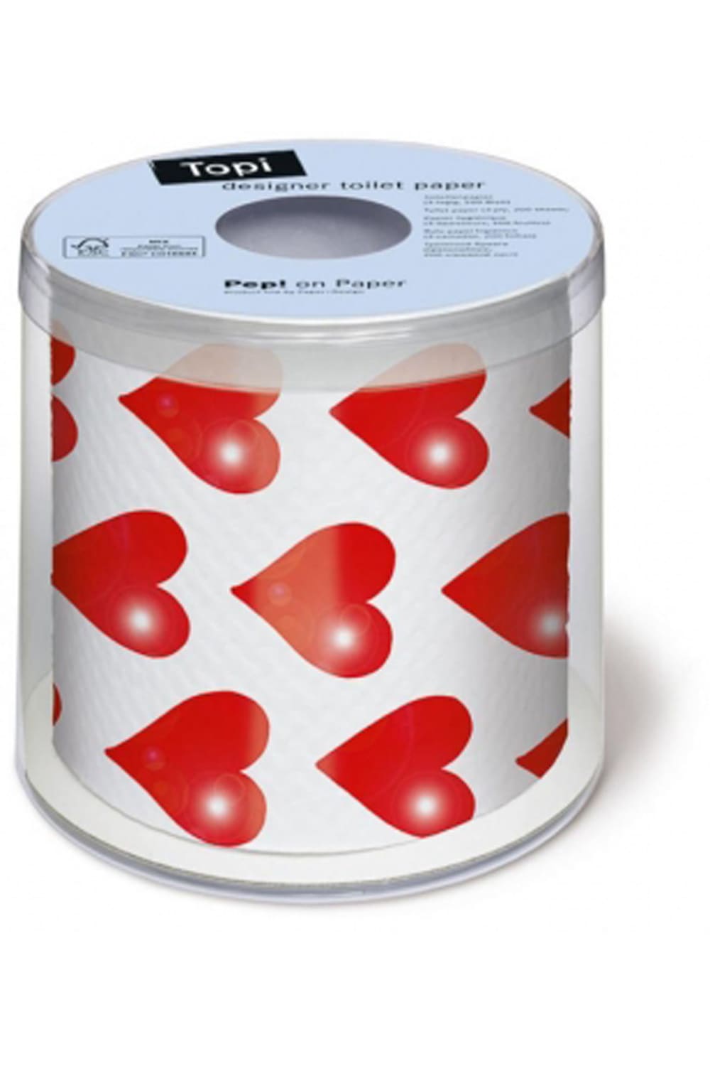 Das lustige WC-Papier sorgt fuer die beste Unterhaltung auf dem Klo. Das Klopapier mit den Herzchen ist einfach ein absoluter Spassfaktor fuer das Badezimmer.