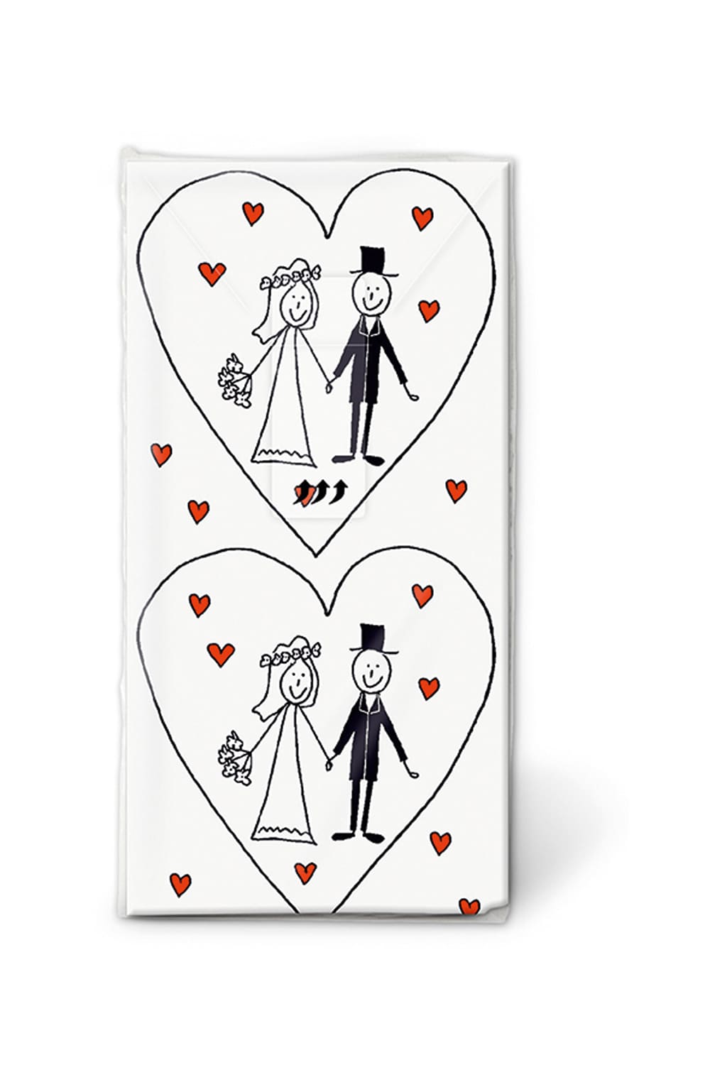 Hochzeit Taschentücher als Geschenk. Witzige Motivtaschentücher mit einem Brautpaar. Lustiges Geschenk zur Hochzeit