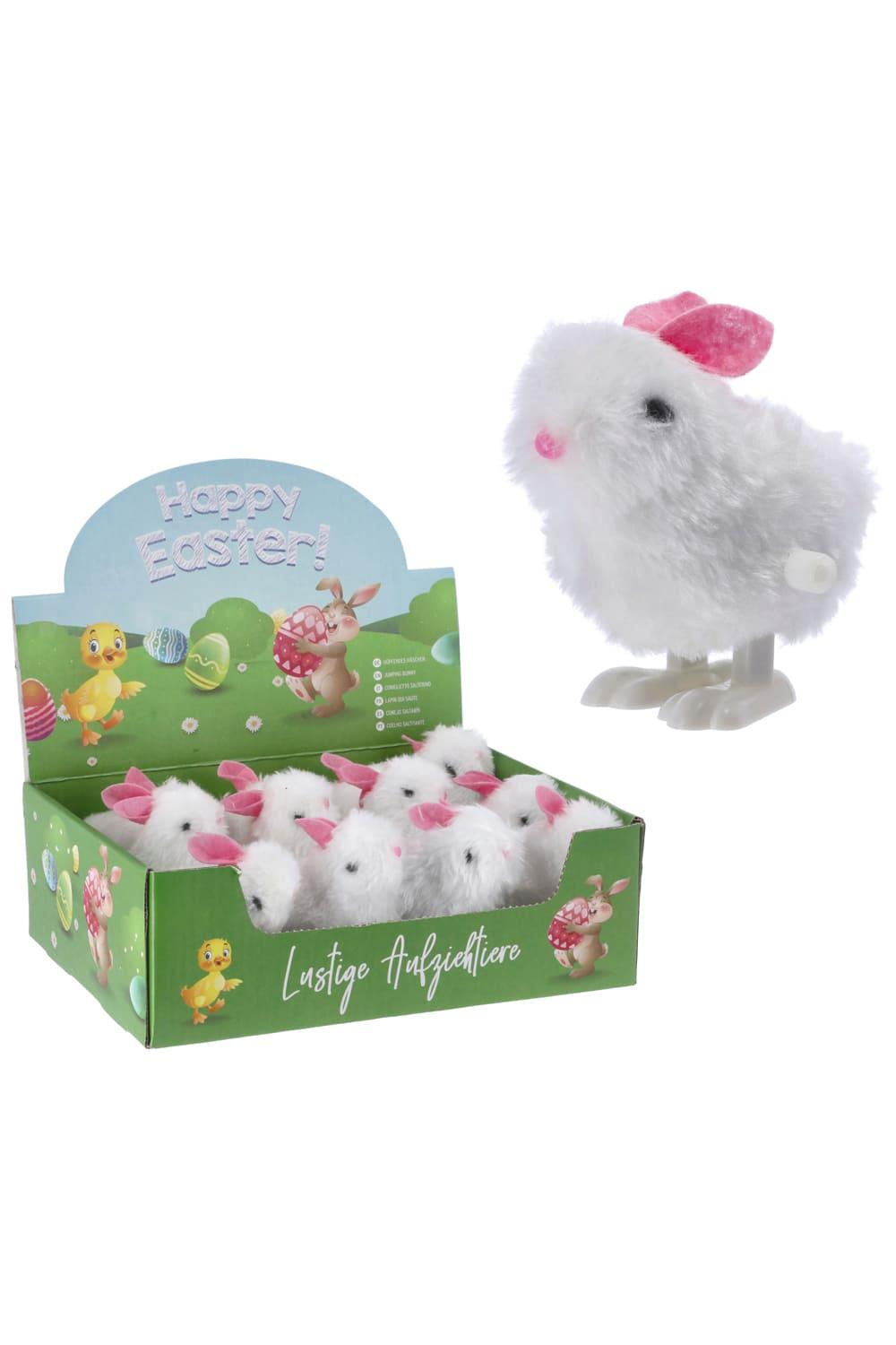 Der niedliche Hase ist aufziehbar und ein perfektes Mitbringsel. Wenn man den Hase aufgezogen hat, laeuft er ueber die Tischflaeche. Perfektes Geschenk fuer alle, die Hasen lieben. Der lustige Aufziehhase eignet sich auch hervorragend fuer das Befuellen eines Osternestchen oder als kreative Kleinigkeit zu Ostern.