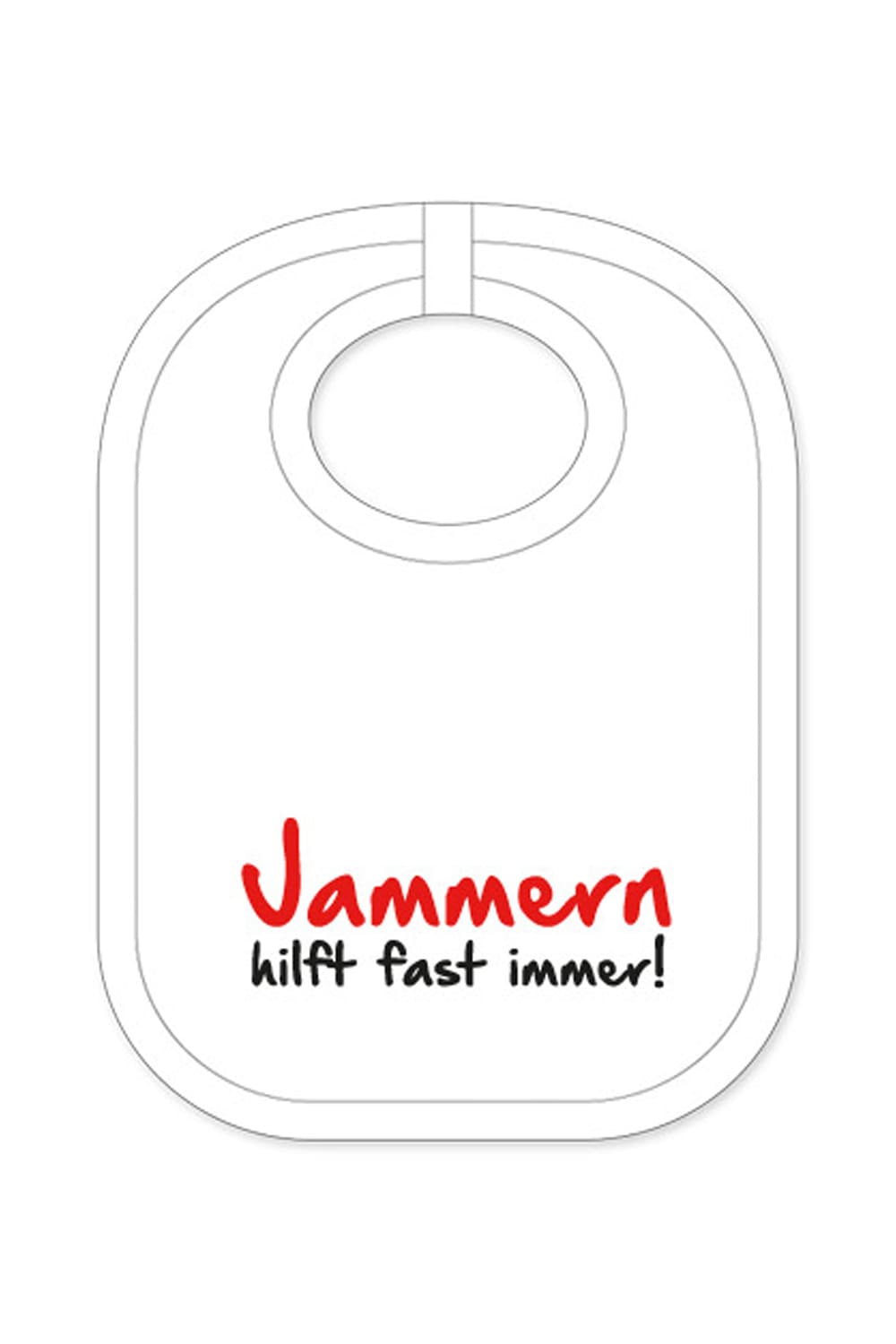 Der Babylatz mit dem Spruch: Jammern hilft fast immer! Ein witziges Geschenk fuer ein Baby. Jetzt bei Geschenk Insel.