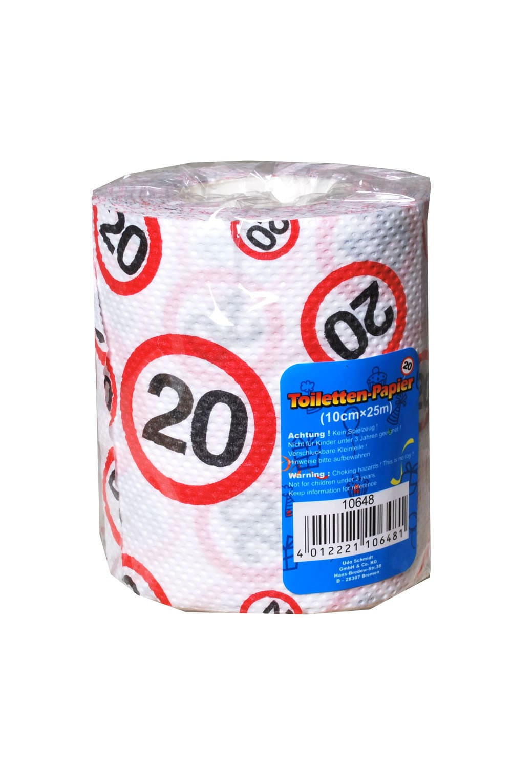 Dieses witzige WC-Papier sorgt bestimmt für die beste Unterhaltung auf dem Klo. Das Zahlen WC-Papier ist einfach ein absoluter Spassfaktor fuer jedes Badezimmer. Ein lustiges Geschenk oder Mitbringsel zum 20. Geburtstag. Auch ist dieses Zahlen Klopapier perfekt für eine lustige Party Dekoration.