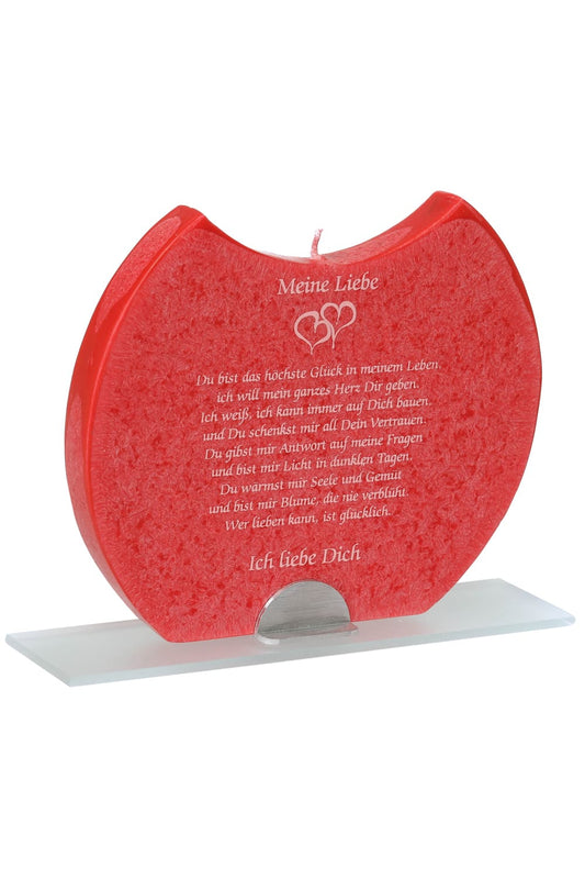 Diese besondere Spruchkerze ist ein Geschenk fuer die Liebe. Der sinnliche Spruch macht diese Kerze einzigartig. Inklusive Kerzenhalter!