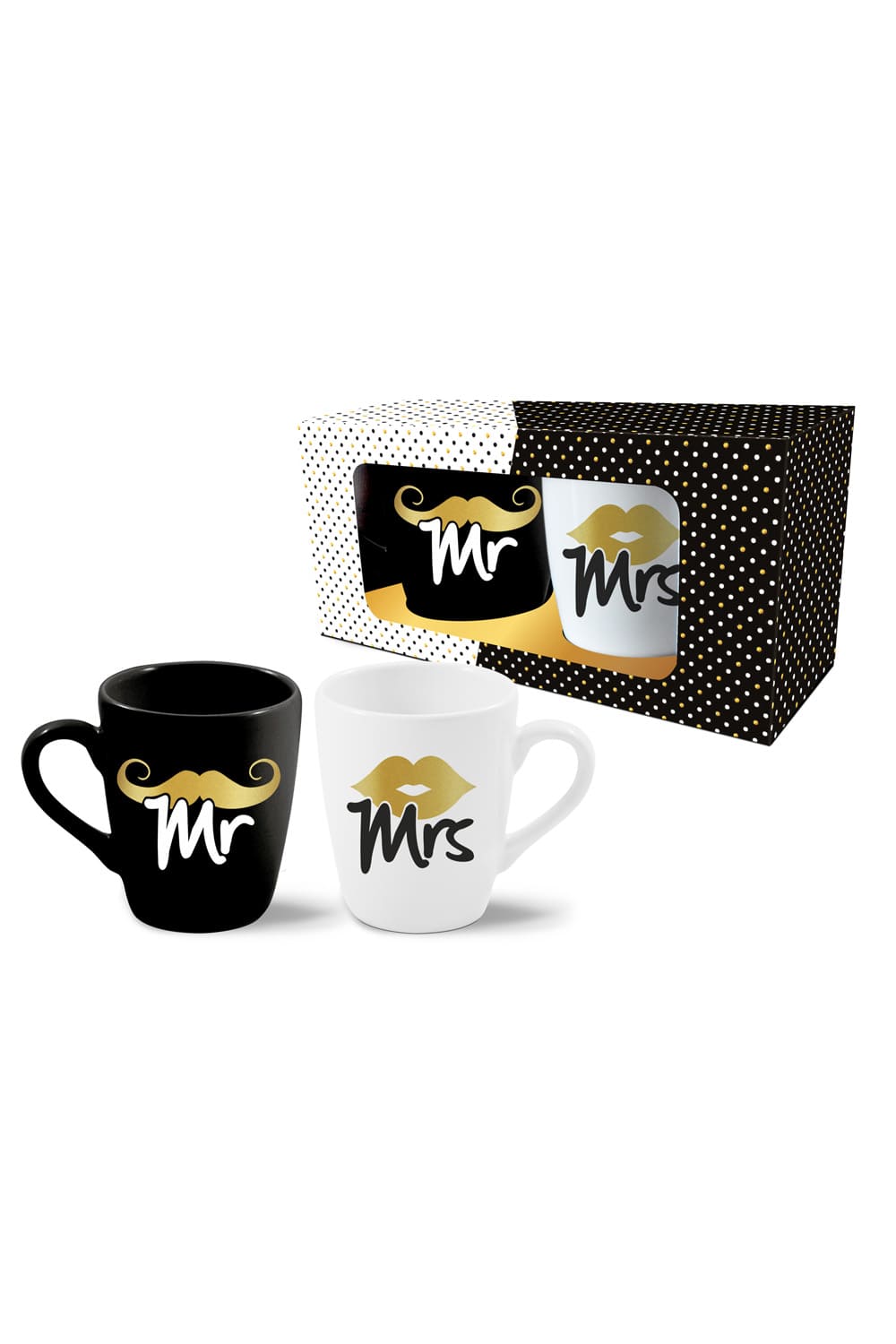 Das Mr & Mrs Tassen Set ist ein perfektes Geschenk zur Hochzeit. Zwei Tassen in einem schoenen Geschenkkarton. Auch ein perfektes Geschenk zur silbernen oder goldigen Hochzeit. Als Dekoration in der Kueche oder Wohnzimmer, sieht das Mr & Mrs Tassen Set auch super toll aus.