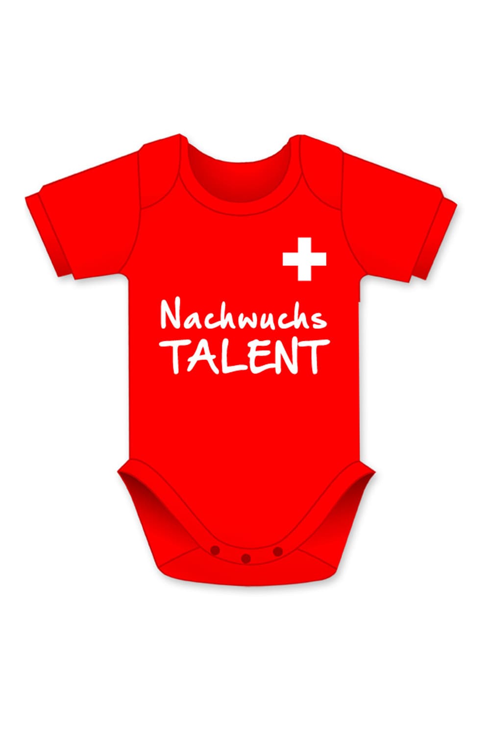 Der Baby Body mit der Aufschrift: Nachwuchstalent! Ein suesses Geschenk. Der Body ist in der Farbe rot erhaeltlich. Jetzt bei Geschenk Insel.