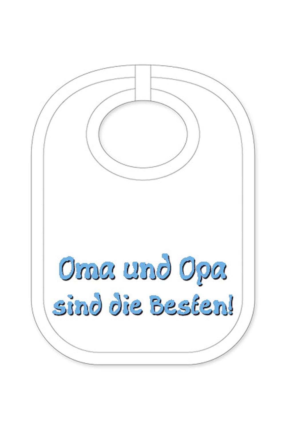 Der Babylatz mit dem Spruch: Oma und Opa sind die Besten, ist ein witziges Geschenk für ein Baby, für Neugeborene und für Kleinkinder. Ein ideales Geschenk oder Mitbringsel zur Geburt in der Schriftfarbe blau.