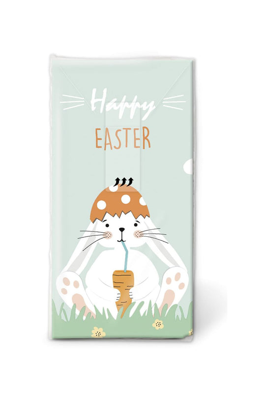 Diese suessen Happy Easter Taschentuecher sorgen bestimmt fuer viel Freude. Die beste Begleitung für Unterwegs, vorallem bei laufender Nase. Die Nastuecher eignen sich auch als lustige Dekoration fuer das Bad oder fuer die Wohnung. Ein witziges Geschenk oder Mitbringsel fuer die Osterzeit.