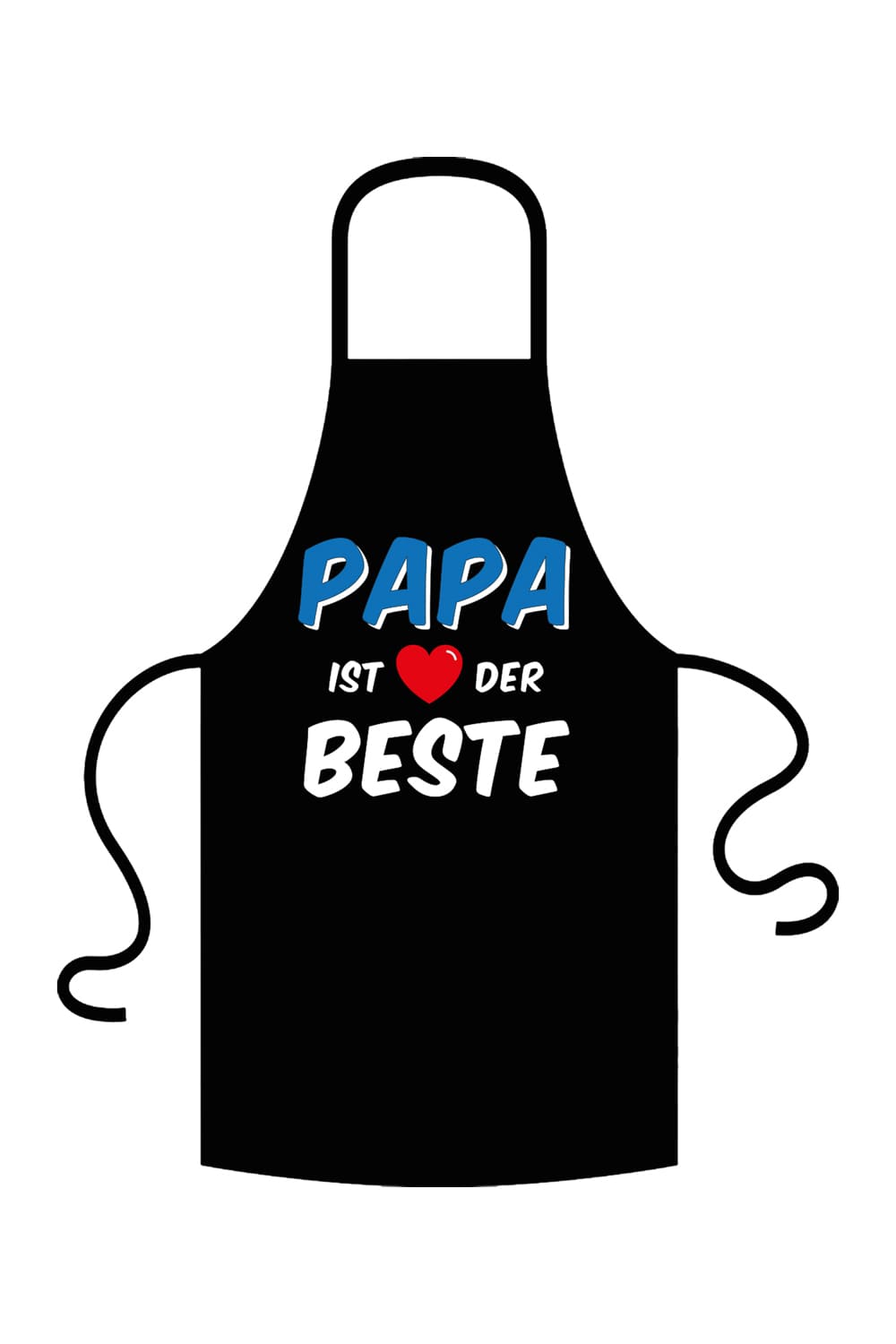 Eine trendige und schoene Grillschuerze ideal als Vatertagsgeschenk! Die Schuerze mit dem Spruch: Papa ist der Beste.