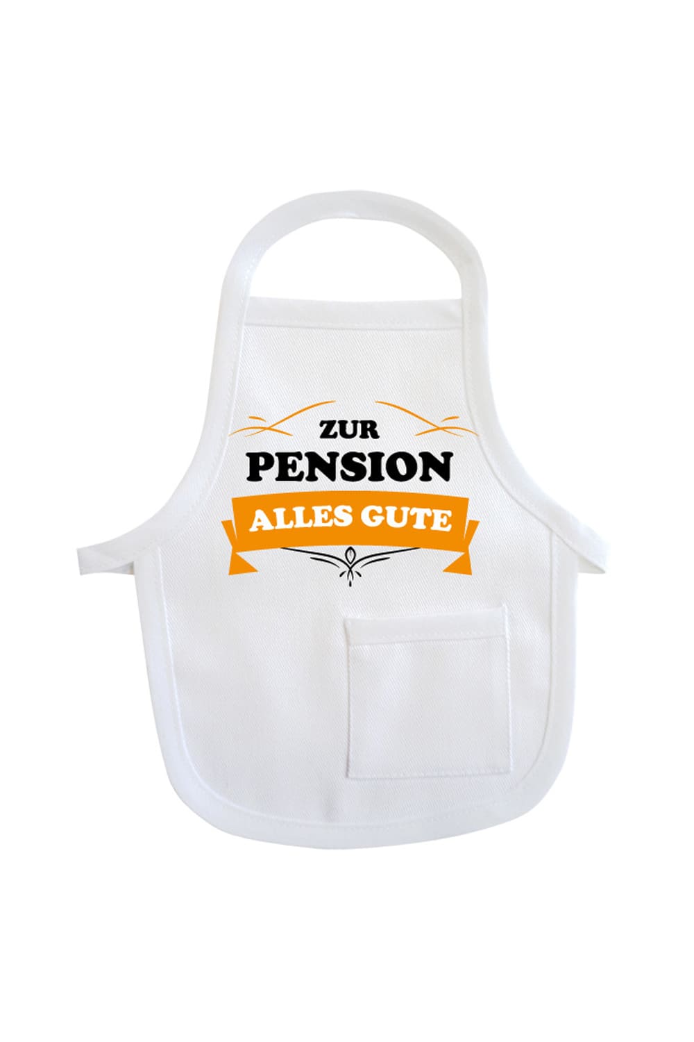 Die Pension Mini Schuerze ist ein lustiges Accessoire fuer Geschenke und Flaschen. Einfach die Mini Schuerze um eine Flasche oder um ein Geschenk haengen und fertig ist die originelle Geschenkverpackung. Die Flaschenschuerze mit der Aufschrift: Zur Pension alles Gute.