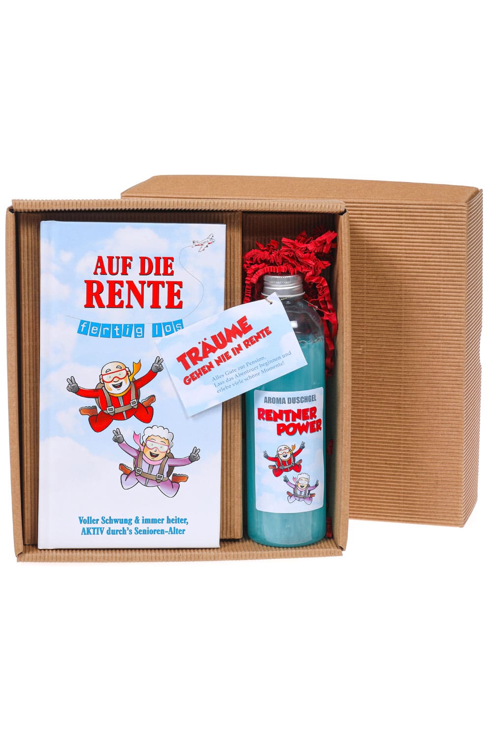 Sind Sie auf der Suche nach einem coolen Geschenk für Rentner? Dann sind Sie mit dieser Geschenkbox, garantiert auf dem richtigen Weg. Dieses Geschenkset für Rentner ist ein perfektes Geschenk zum Ruhestand, zur Pension.