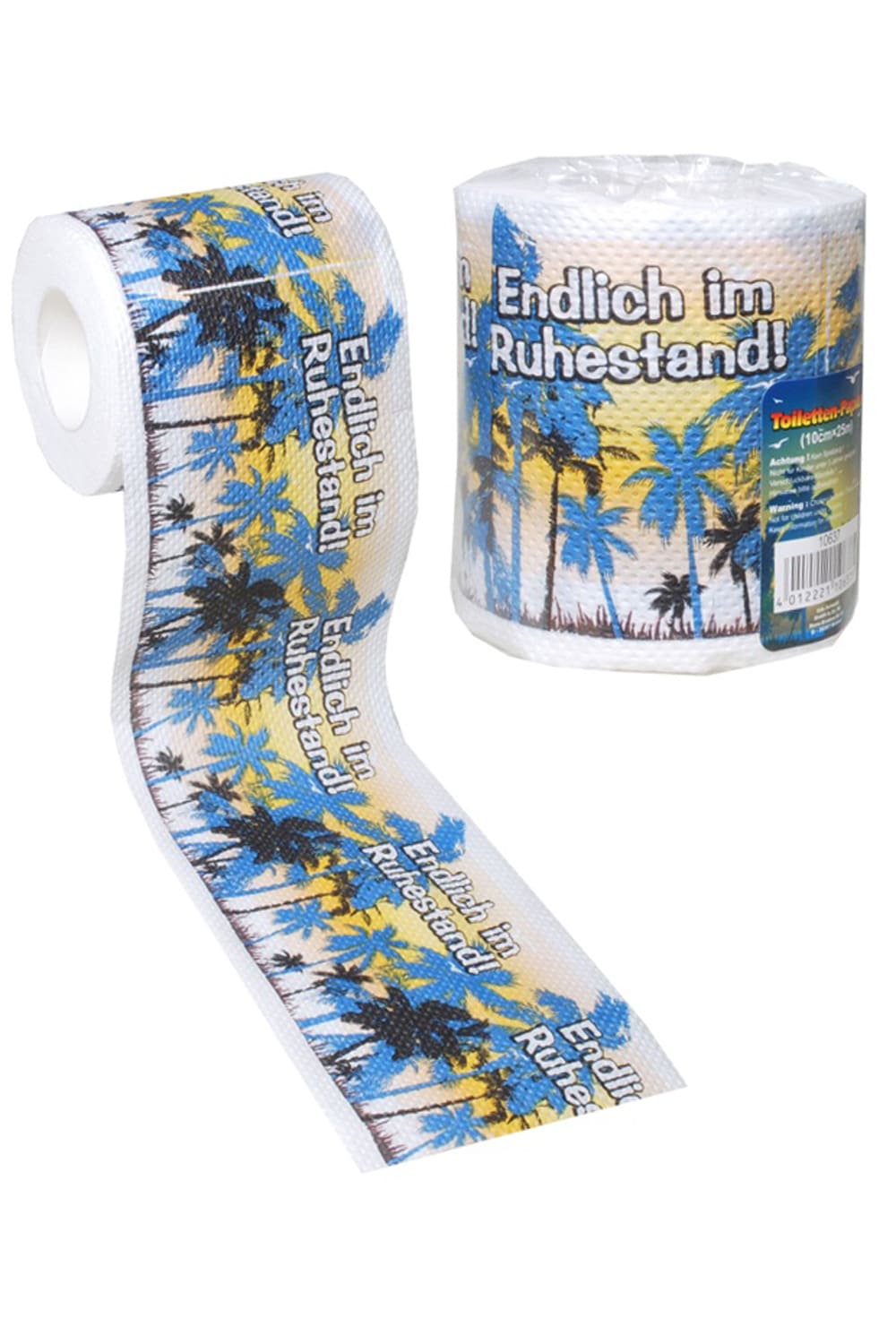 Dieses WC-Papier sorgt bestimmt für die beste Unterhaltung auf dem Klo. Mit dem Spruch: Endlich im Ruhestand. Ein lustiges Geschenk oder Mitbringsel zur Pensionierung. Das witzige Klopapier kann selbstverstaendlich auch in ein Geldgeschenk oder ein Gutschein Geschenk verwandelt werden, seien Sie kreativ.