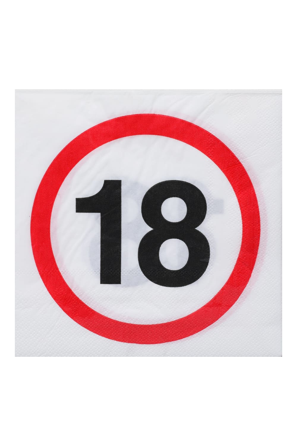 Diese Servietten sind perfekt als Geschenk oder Dekoration zum 18. Geburtstag oder für eine Jubilaeumsfeier. Mit Verkehrsschild Motiv. Jetzt bei Geschenk Insel.