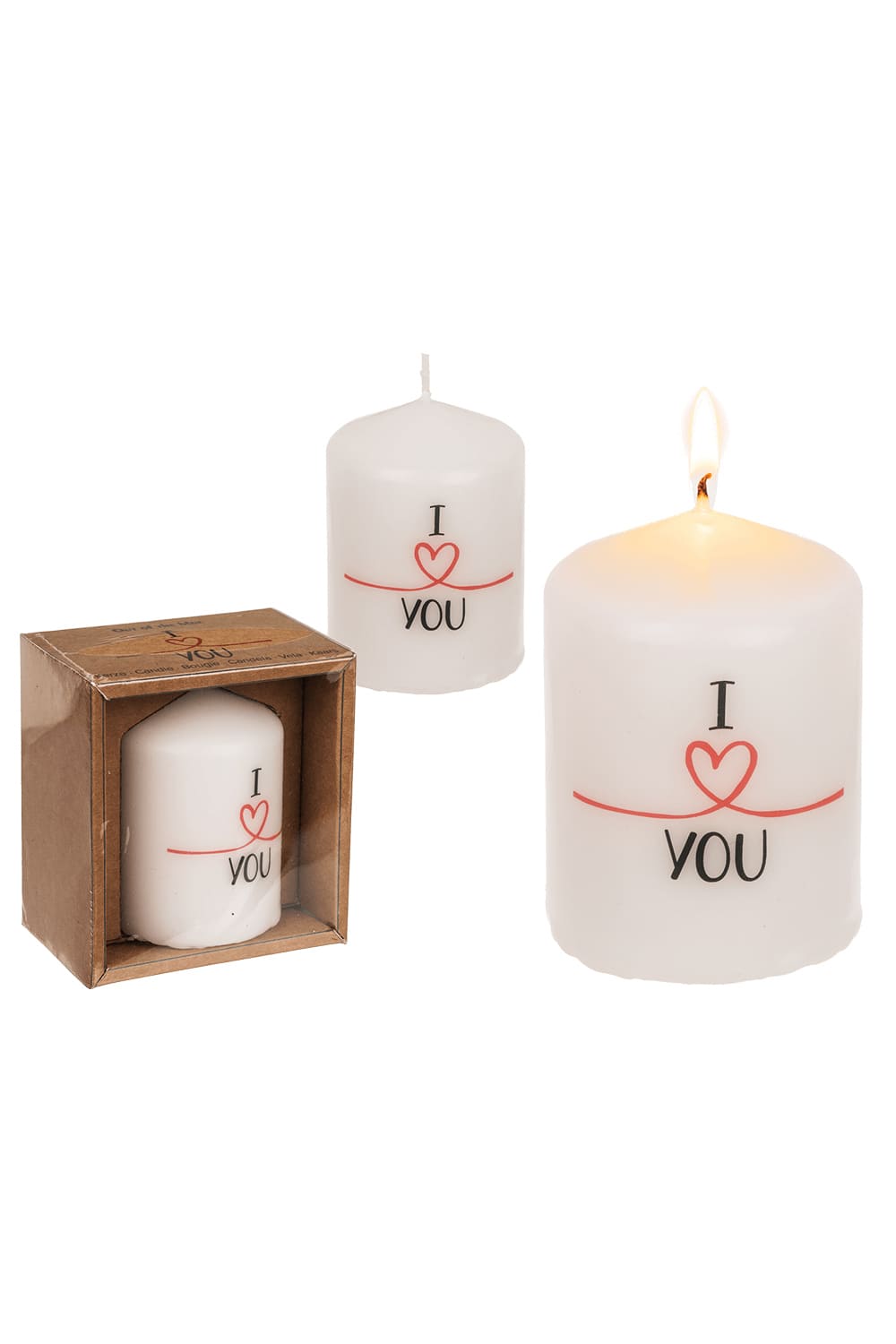 Diese Spruchkerze ist eine perfektes Geschenk und Mitbringsel! Auf der Kerze befindet sich der Spruch: I love you und das Wort love ist anhand des Herz Bildes zu erkennen. Perfektes Geschenk für alle Verliebten!!!