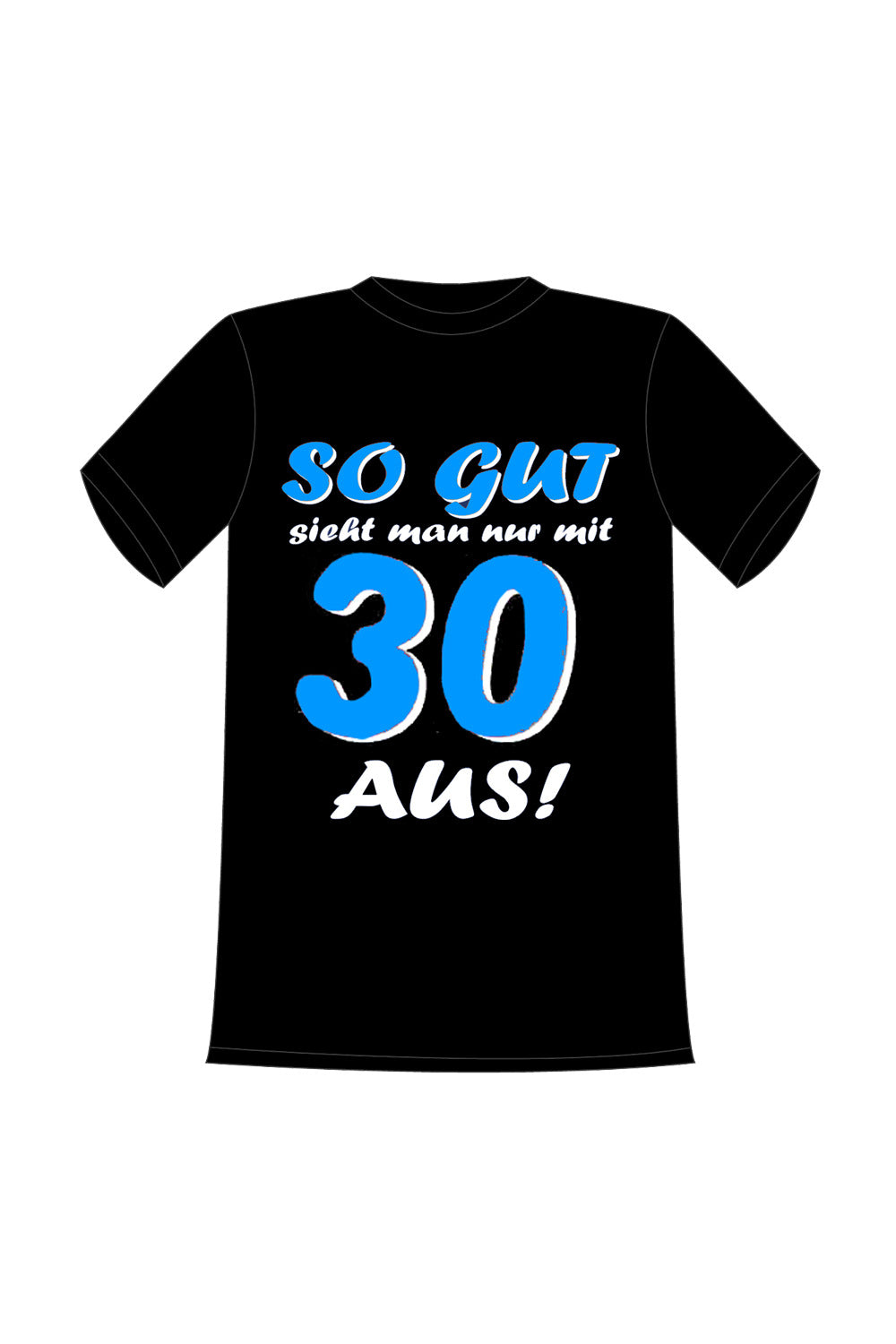 Das bedruckte Spruch Shirt ist ein perfektes Geschenk zum 30. Geburstag. Das Funshirt ist aus 100% Baumwolle und hat folgenden Spruch aufgedruckt: So gut sieht man nur mit 30 aus! Die T-Shirt Groesse kann ausgewaehlt werden. Ein witziges Mitbringsel fuer den Mann und die Frau.