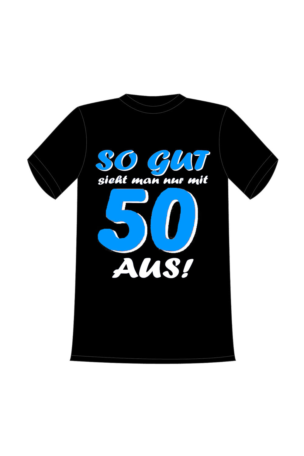 Das bedruckte Spruch Shirt ist ein perfektes Geschenk zum 50. Geburstag. Das Funshirt ist aus 100% Baumwolle und hat folgenden Spruch aufgedruckt: So gut sieht man nur mit 50 aus! Die T-Shirt Groesse kann ausgewaehlt werden. Ein witziges Mitbringsel fuer den Mann und die Frau.