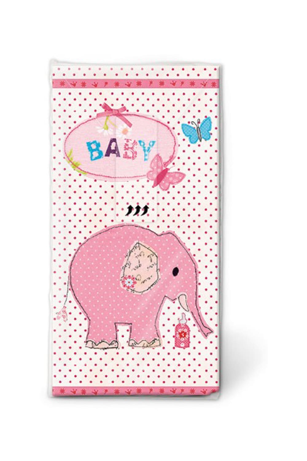 Diese süssen Baby Taschentuecher in der Farbe rosa, sorgen bestimmt für viel Freude. Die beste Begleitung für Unterwegs, vor allem bei laufender Nase. Ein süsses Geschenk oder Mitbringsel zur Geburt oder für ein Kleinkind. Die bedruckten Papiertaschentuecher sind in einer wiederverschließbaren Verpackung. Ausserdem sind die Taschentuecher 4-lagig.