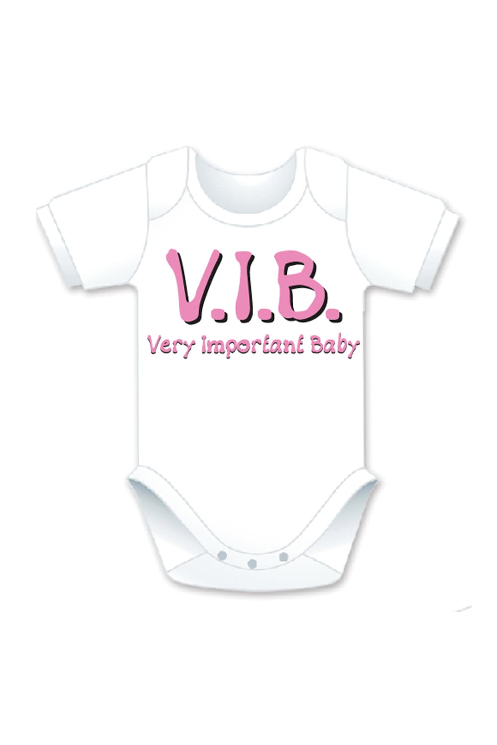 V.I.B Baby Body Maedchen in der Textilfarbe rosa und weiss. Baby Body Geschenk zur Geburt. Babygeschenk fuer ein Maedchen