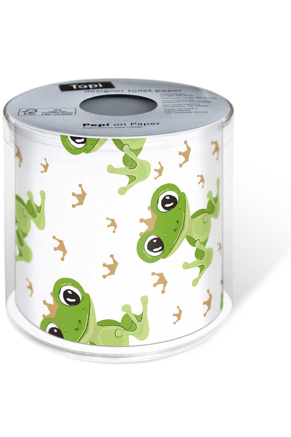 Dieses Froschkoenig WC-Papier ist ein absoluter Spassfaktor fuer das Bad. Einfach ein lustiges Mitbringsel für jeden Anlass, unter anderem zum Valentinstag, ganz nach dem Motto: Willst du mein Froschkoenig sein? Perfektes Frosch Geschenk. Das Klopapier ist verpackt in einer Klarsicht-Box.