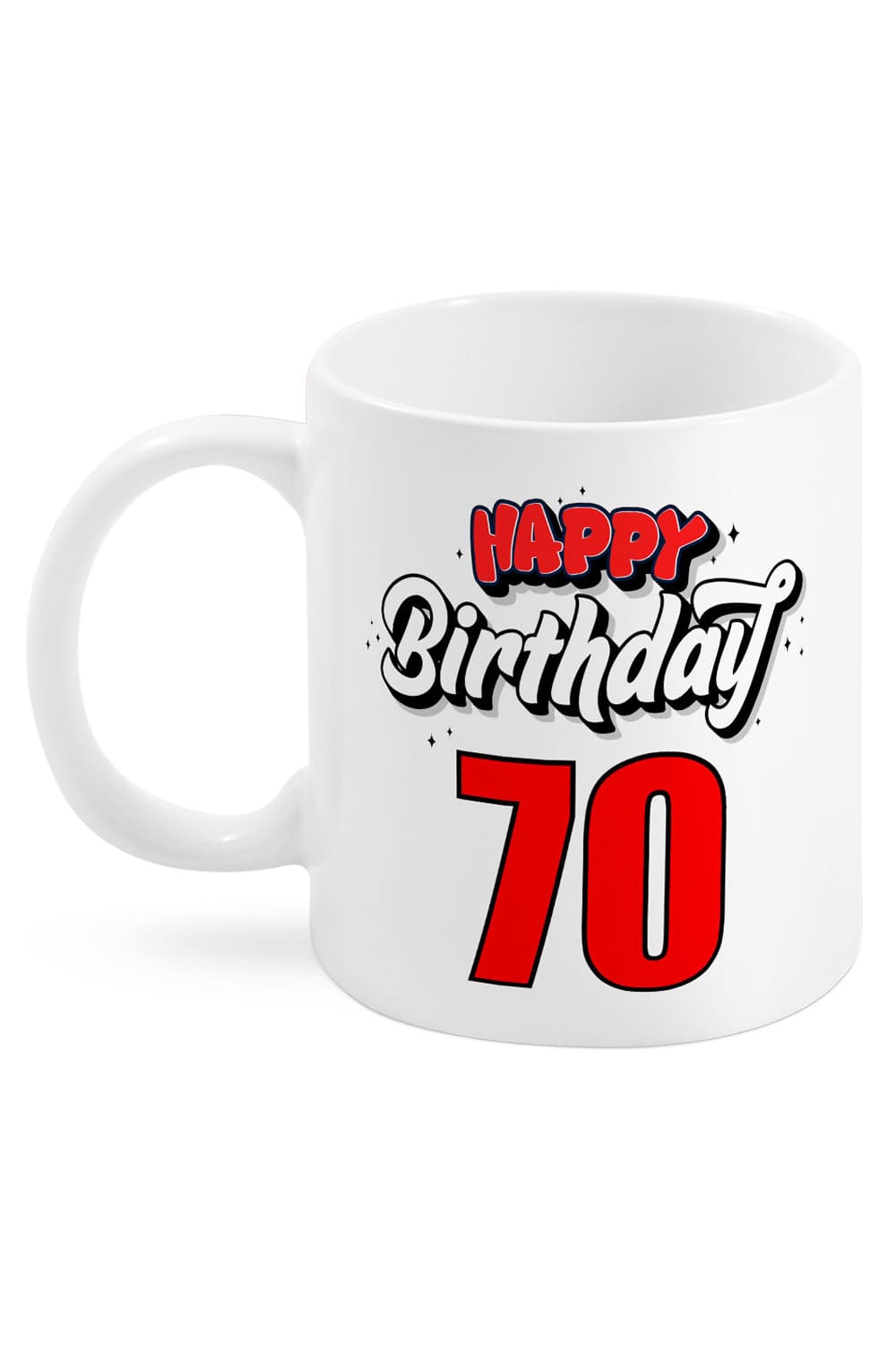Diese Spruchtasse ist einfach perfekt für den 70. Geburtstag. Die beidseitig bedruckte Tasse hat die Aufschrift: Happy Birthday. 70. Die Keramiktasse ist Verpackt in einer schoenen Kartonbox. Die Tasse mit Spruch kann beliebig mit anderen Geschenken kombiniert werden. 