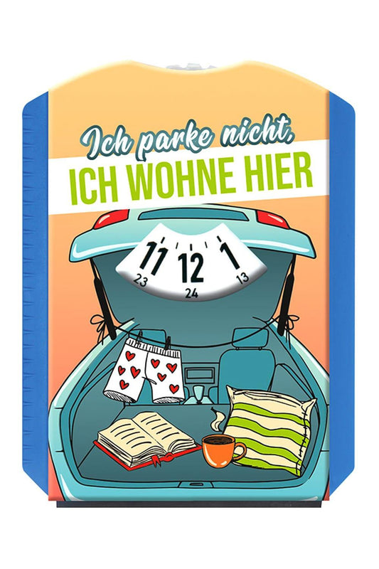 Die kreative und spassige Parkscheibe ist mit der Aufschrift: Ich parke nicht, ich wohne hier! Die Parkscheibe mit Spruch kann zu dem als Wasserabzieher und Eiskratzer verwendet werden. Ein witziges und nuetzliches Geschenk fuer alle Autofahrer. 