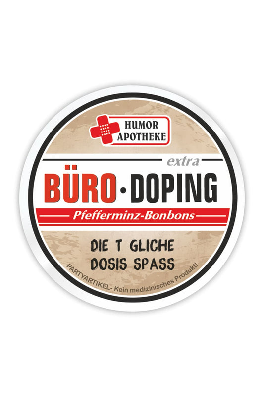 Diese lustigen Bonbons mit dem Spruch: Buero Doping extra. Die T gliche Dosis Spass. Die japanische Minz-Bonbons sind ein witziges Geschenk fuers Büro! 