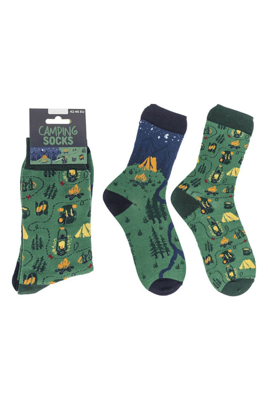 Camping Spasssocken. Motivsocken fuer Camper!