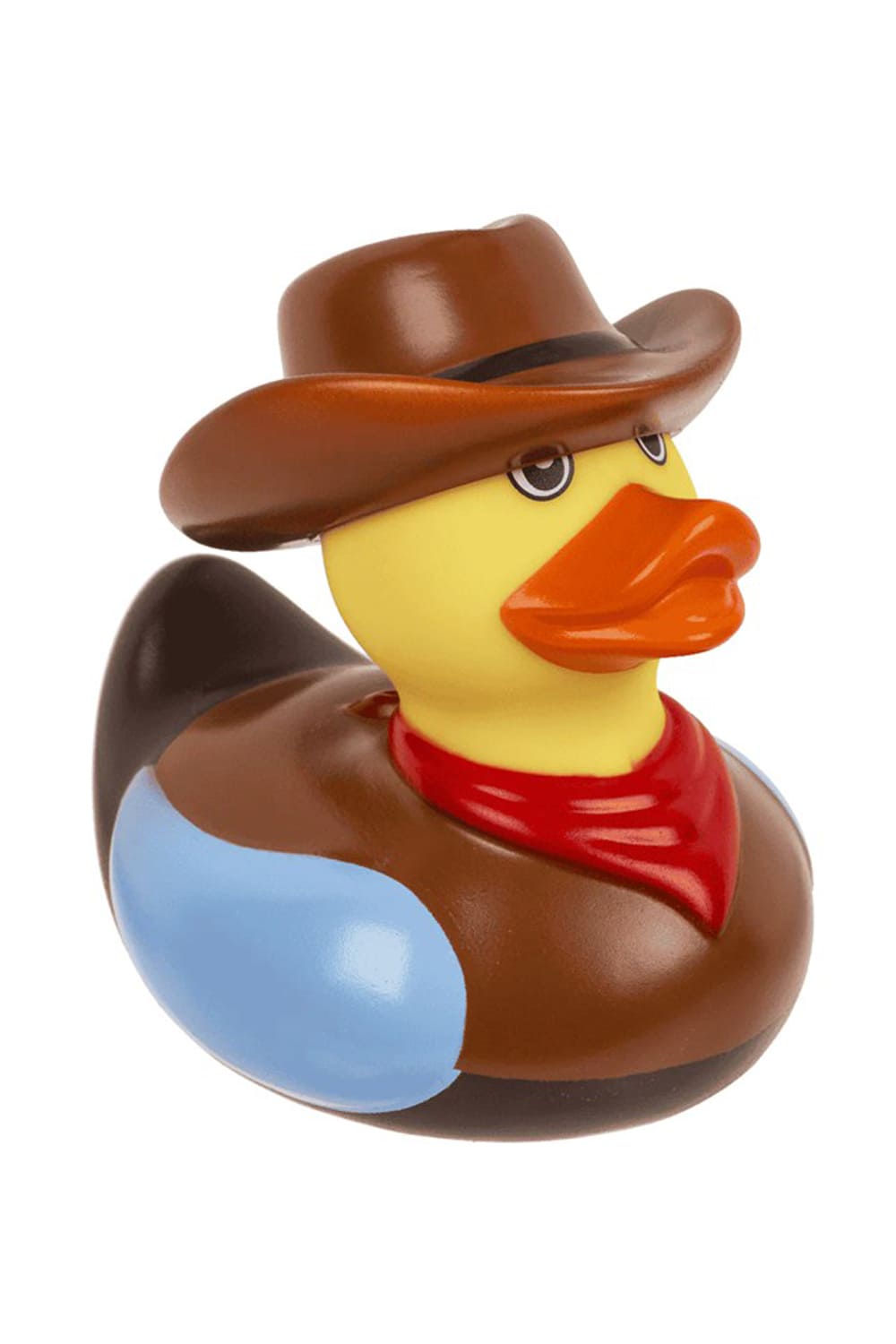 Cowboy Badeente mit Hut im Western-Look, 8 cm gross.