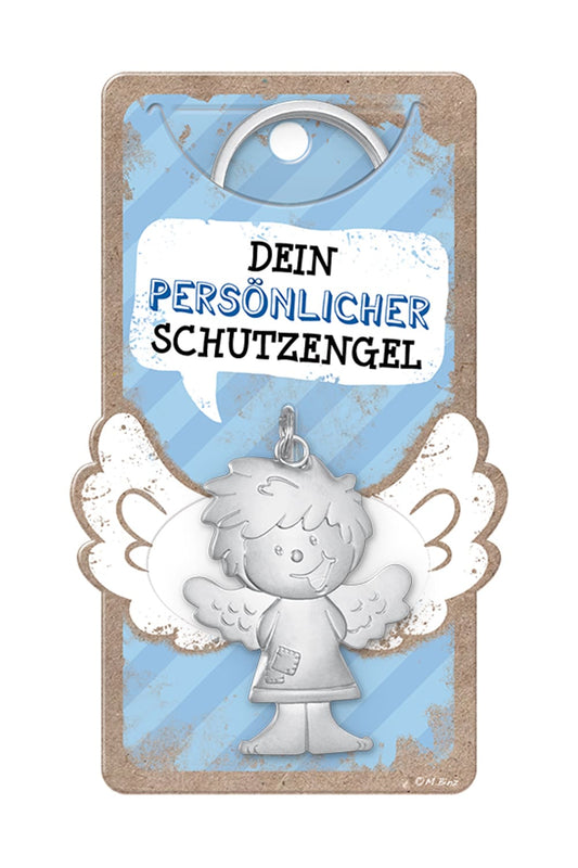 Der Schutzengel Anhaenger mit herziger Spruch-Kartonage in blau: Dein persoenlicher Schutzengel. Herziger Engel als Geschenk bei geschenkinsel.ch kaufen!