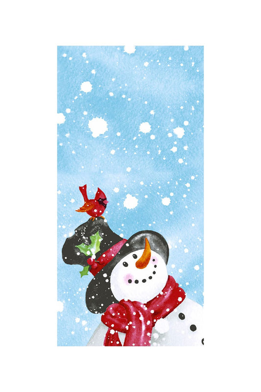 Ein froehlicher Schneemann als Motiv auf den Taschentuecher! Die Motivtaschentuecher sind ein herziges Geschenk zu Weihnachten und fuer die Winterzeit.