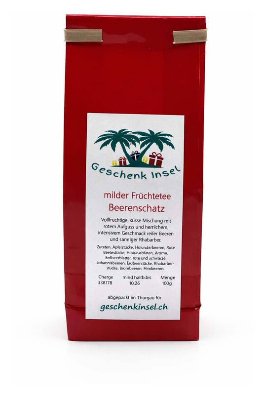 Tee mit der Aufschrift: Viel Glueck, und der niedlichen Schildkroete Lia. Die Schildkroete haelt einen Strauss voller vierblaettrigen Kleeblaettern in der Hand. Glueckstee von geschenkinsel.ch