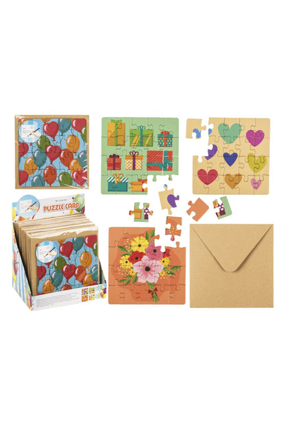 Machen Sie mit dieser Geschenkkarte ihre persoenliche Botschaft noch origineller! Einfach auf die Puzzle Karte schreiben und schon hat man eine wunderbare Kombination aus Geschenk und Puzzlespass. 