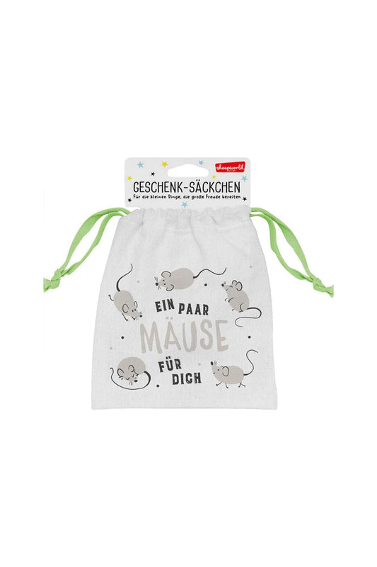 Geschenk-Saeckchen um ein Geldgeschenk kreativ zu Verpacken! Auch ideal zum Befuellen mit Kleinigkeiten. Der Geldbeutel mit dem Spruch: Ein paar Maeuse fuer Dich!