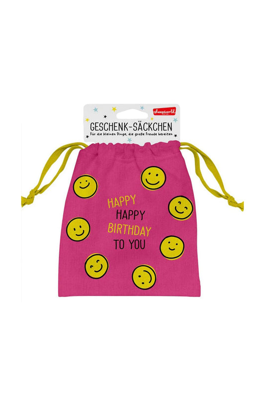 Geschenk-Saeckchen um ein Geldgeschenk kreativ zu Verpacken! Auch ideal zum Befuellen mit Kleinigkeiten. Der Geldbeutel mit dem Spruch: Happy Birthday to you.