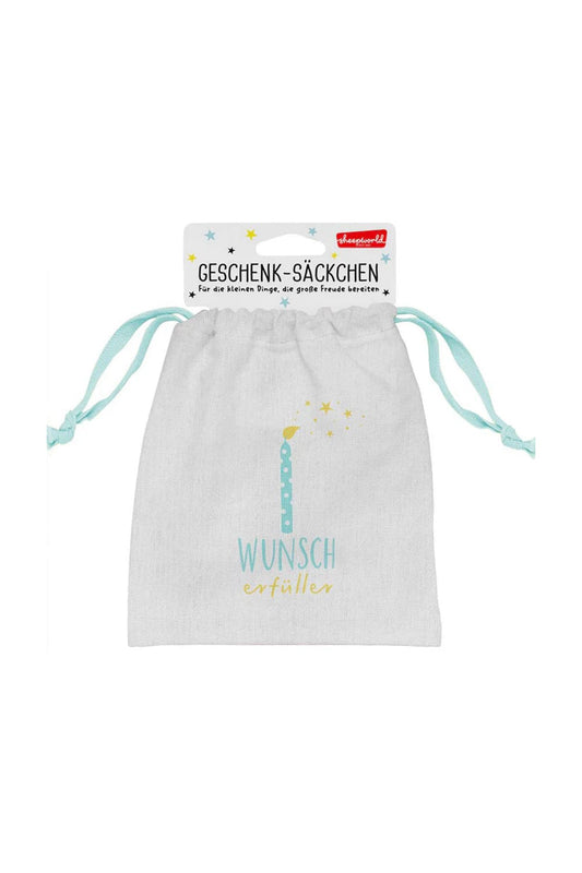 Geschenk-Saeckchen um ein Geldgeschenk kreativ zu Verpacken! Auch ideal zum Befuellen mit Kleinigkeiten. Der Geldbeutel mit dem Spruch: Wunscherfueller.