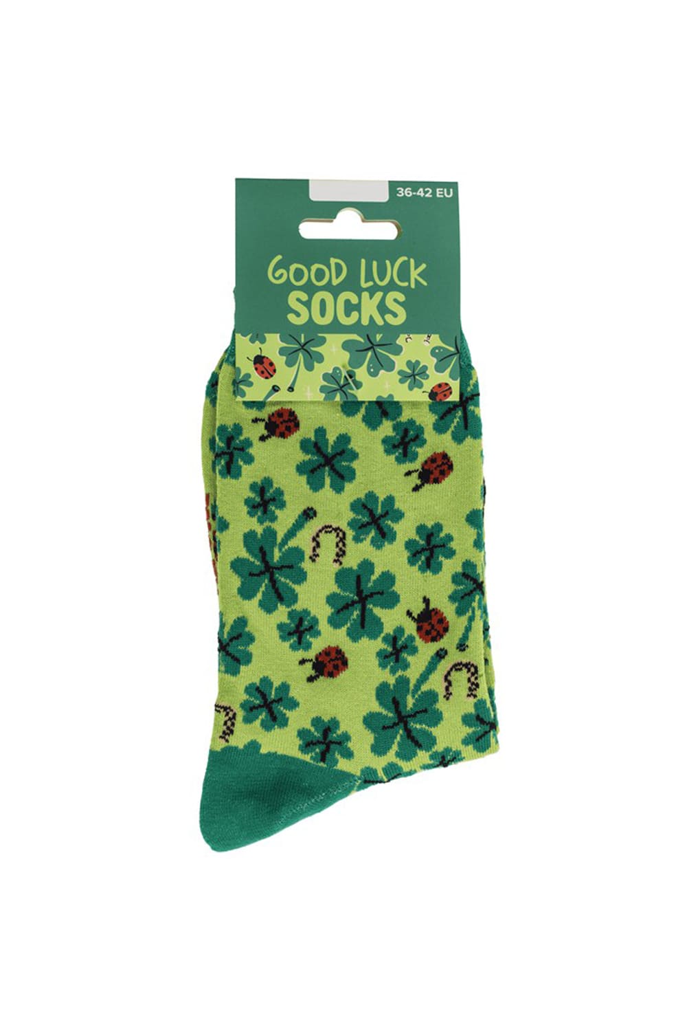 Witzige Socken mit Gluecksklee Motiv! Diese herzigen Motivsocken sind ein grossartiges Geschenk fuer alle, die gerade eine Portion Glueck gut gebrauchen koennen.