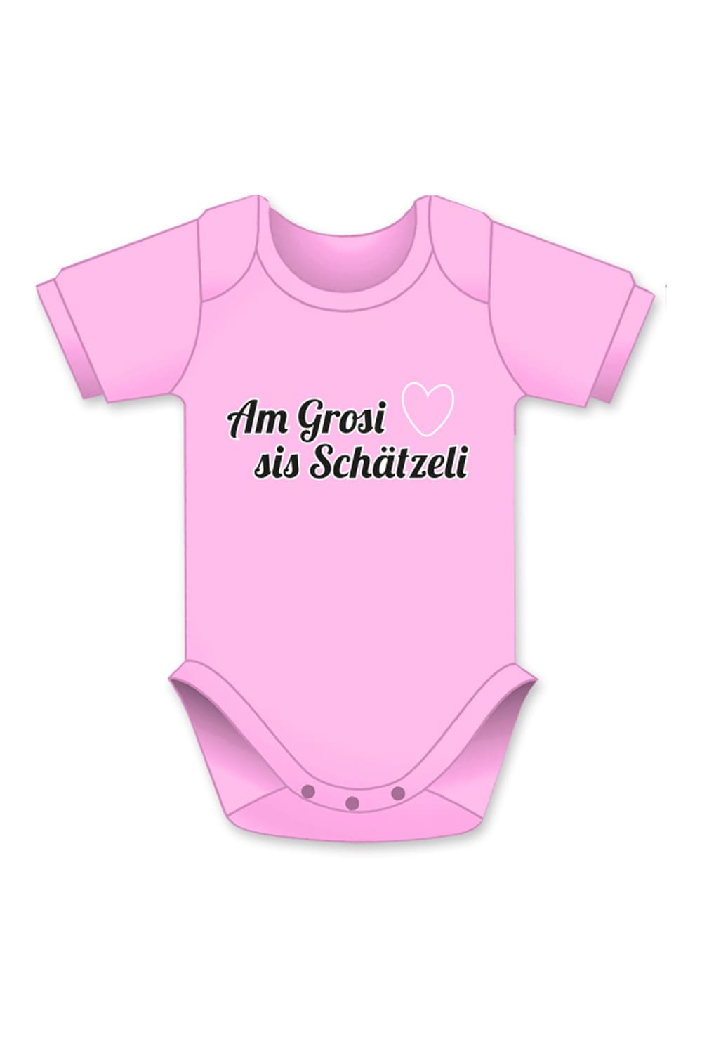 Grosi sis Schaetzeli Baby Body mit Aufschrift und Herz Bild. In diversen Farben und Groessen erhaeltlich. Ideales Geschenk zur Geburt