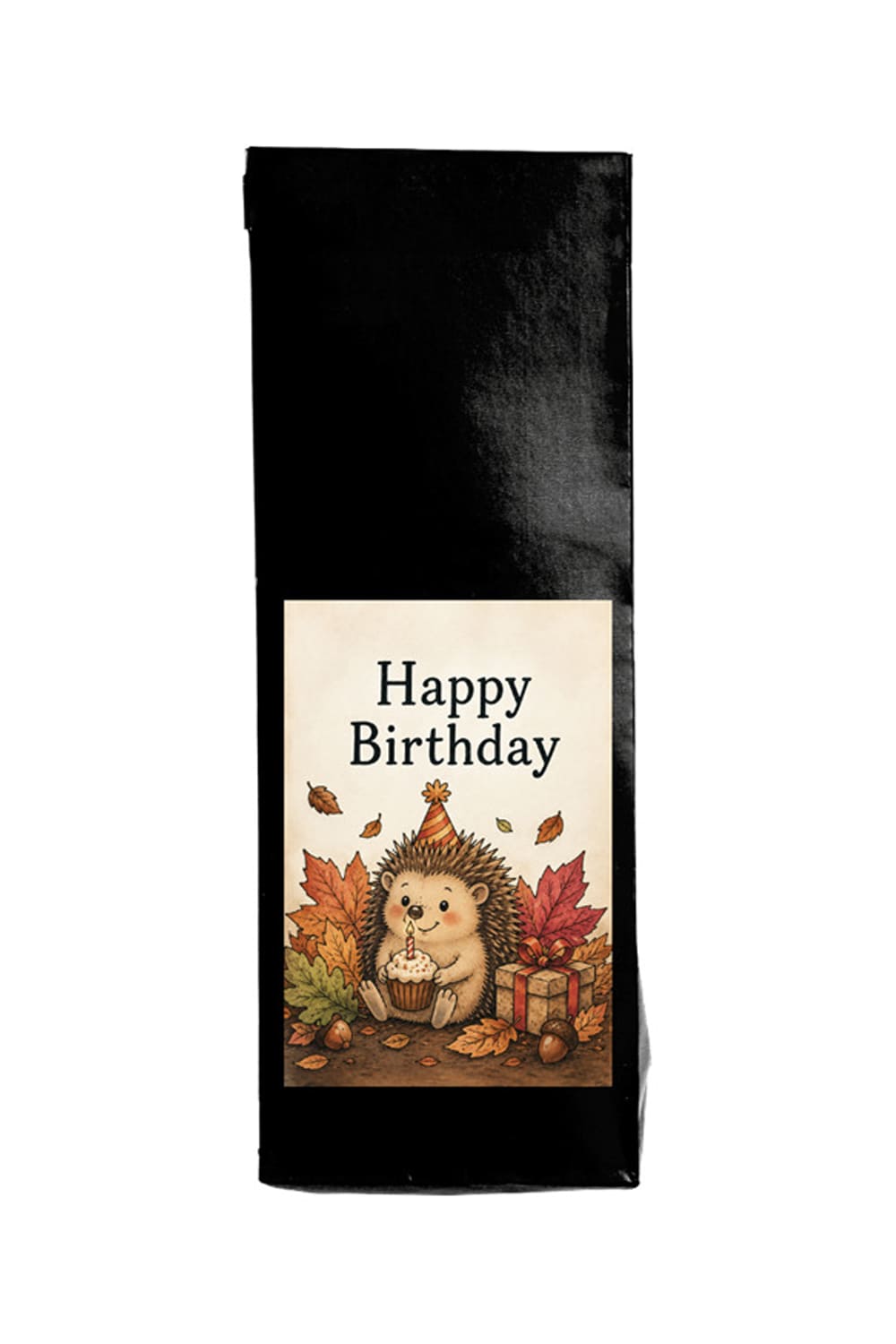 Happy Birthday Tee mit Igel, Früchtetee im 100-g-Beutel mit Geburtstagsmotiv, Geschenk und kleinem Geburtstagsküchlein