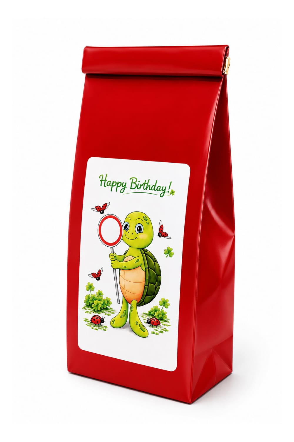 Fruechtetee Happy Birthday mit der Schildkroete Lia. Tee zum Geburtstag.