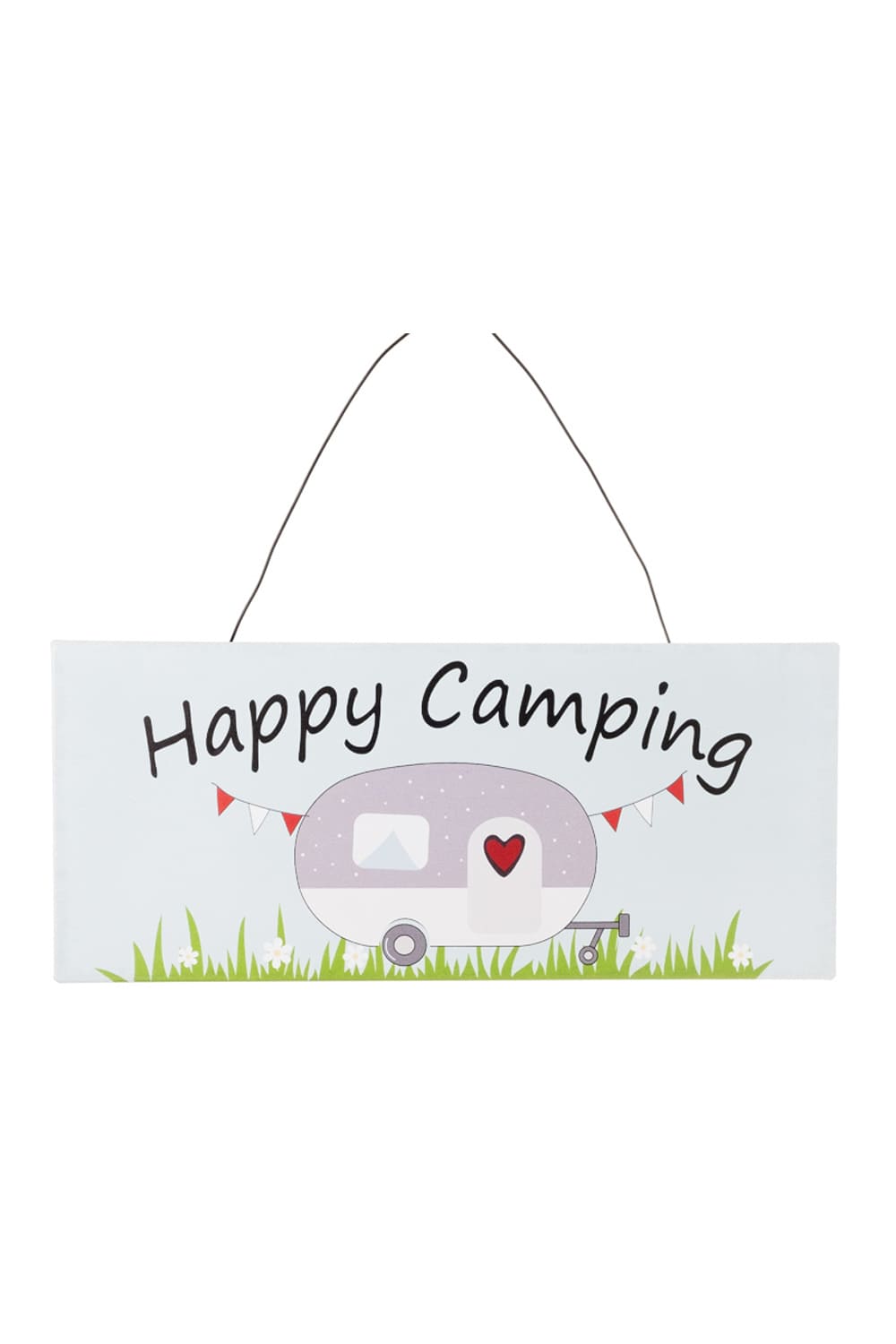 Dieses Metallschild ist ein witziges Geschenk fuer Camperfans. Auf dem Blechschild steht der Spruch: Happy Camping. Zusaetzlich ist ein Wohnwagen aufgedruckt. Ein originelles Geschenk oder Mitbringsel fuer Camper. Das Schild kann befestigt werden uns ist somit ein richtiger Hingucker.