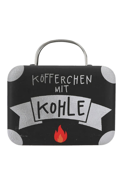 Dieser kleine Wunscherfueller Geldkoffer ist eine perfekte Geschenkidee um ein Geldgeschenk kreativ zu verpacken. Koefferchen mit Kohle. Feuer Koffer