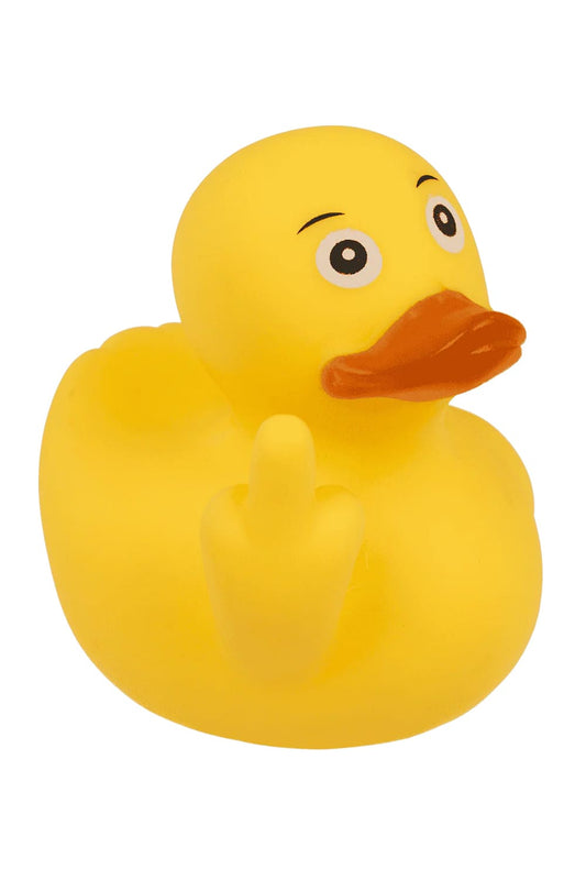 Die witzige Badeente zeigt frech den Mittelfinger. Die Motivente hat eine Groesse von 8cm. Jetzt online bei geschenkinsel.ch kaufen!
