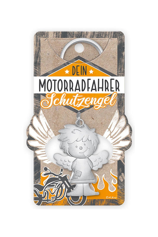Der Schutzengel Anhaenger fuer den Schluessel ist ein tolles Geschenk. Mit herziger Spruch Kartonage: Motorradfahrer Schutzengel. 