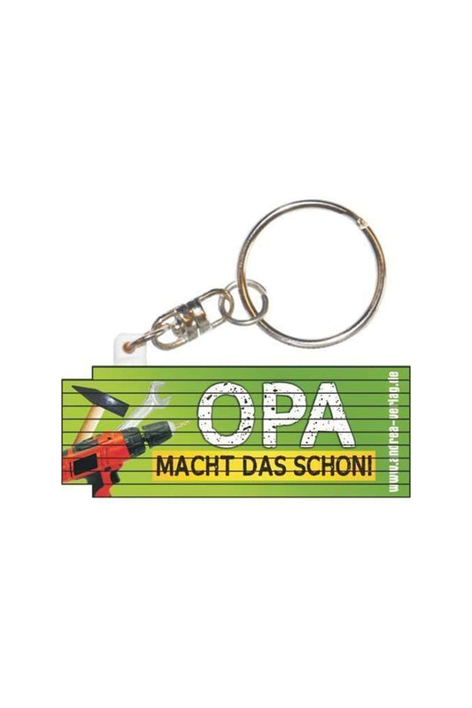 Der Mini-Meter mit dem Spruch: Opa macht das schon! Der Mini-Meter ist zugleich ein praktischer Schluesselanhaenger und ausklappbar bis zu 50 cm. 
