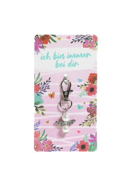 Dieser suesse Perlenengel Schutzengel mit Anhaenger ist ein tolles Geschenk fuer jeden Anlass. Der Engel mit dem Spruch: Ich bin immer bei dir.
