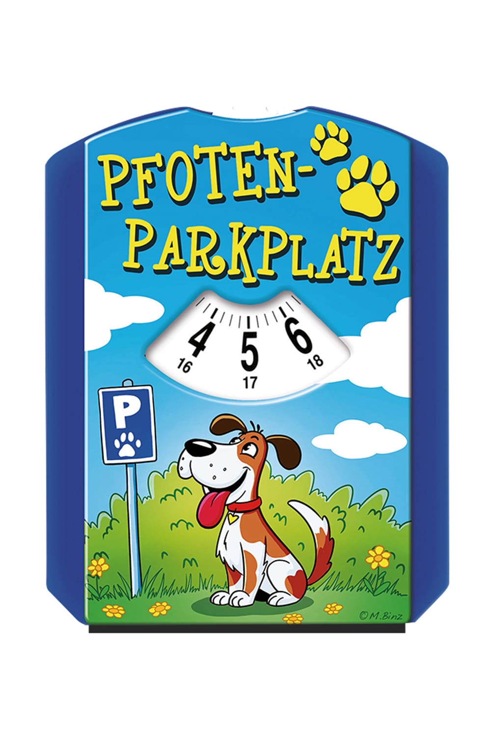 Die spassige Parkscheibe ist mit dem Spruch: Pfoten Parkplatz. Die Parkscheibe ist ein nuetzliches Geschenk fuer Autofahrer und Hundeliebhaber!