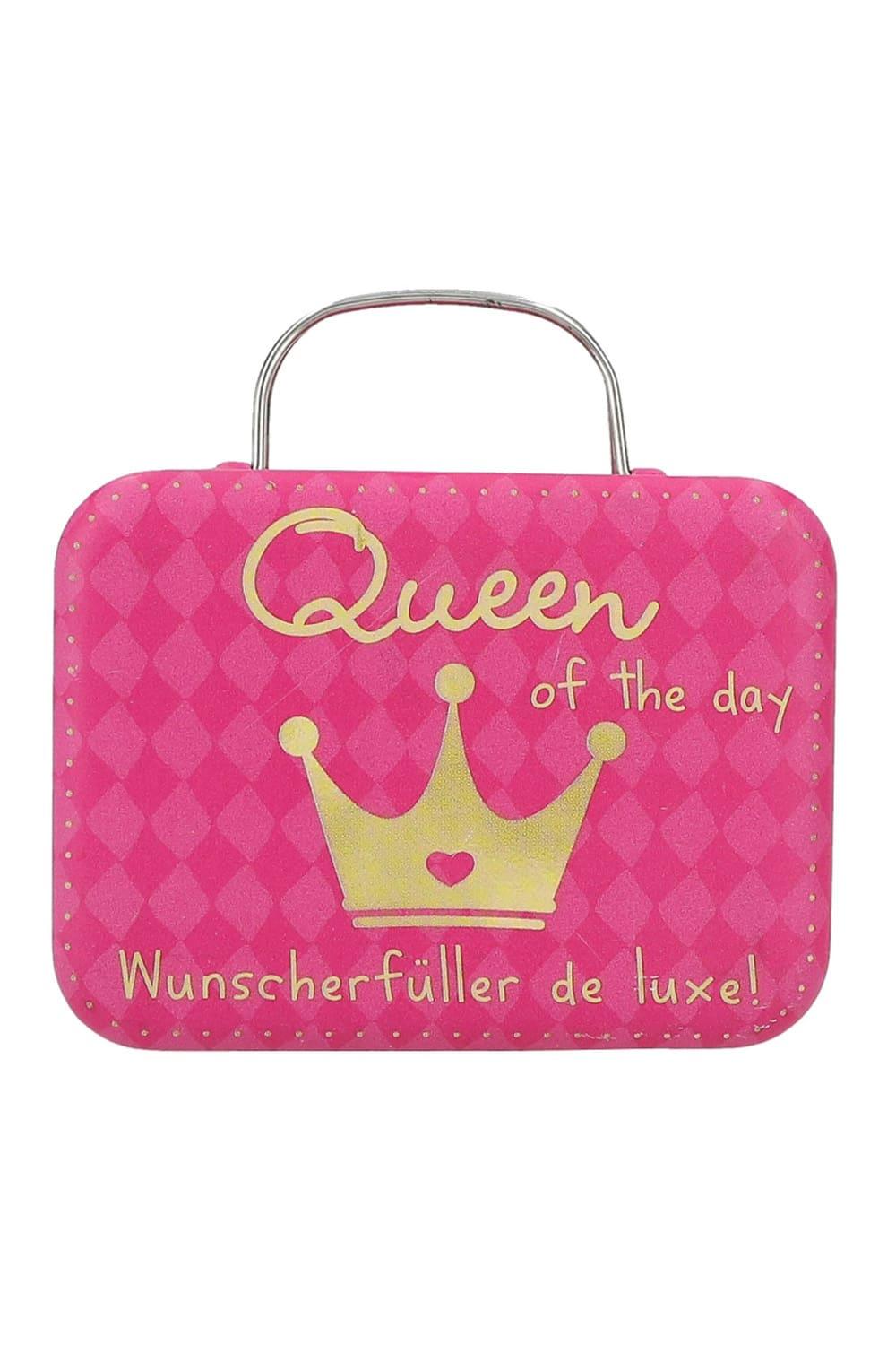 Dieser kleine Wunscherfueller Geldkoffer ist eine perfekte Geschenkidee um ein Geldgeschenk kreativ zu verpacken. Queen of the day. Wunscherfueller de luxe!