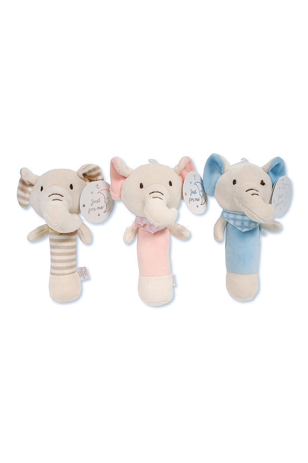 Diese Ringrassel ist ein praktisches Geschenk. Der Elefant ist aus Pluesch. Die Babyrassel ist in der Farbe rosa, blau und beige/taupe erhaeltlich. Ein suesses Geschenk fuer das Baby. 